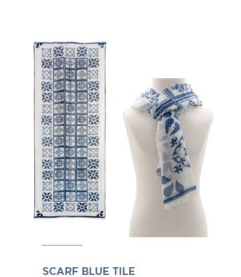 Blue & White Azulejo - Modal Scarf