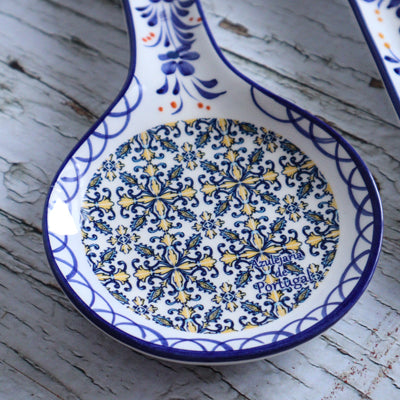 handpainted ceramic portugal spoon holder 