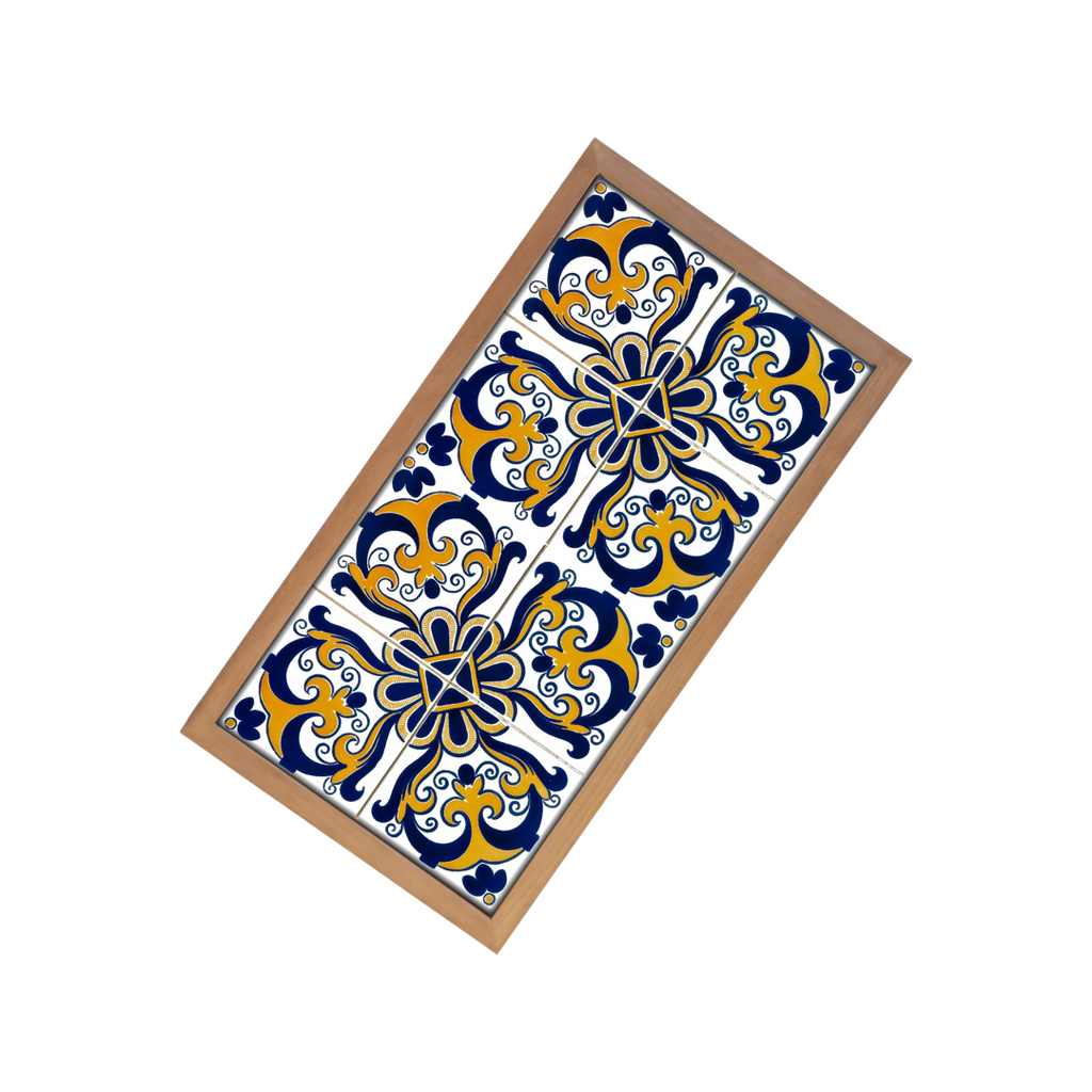 serving platter with tiles made in portugal